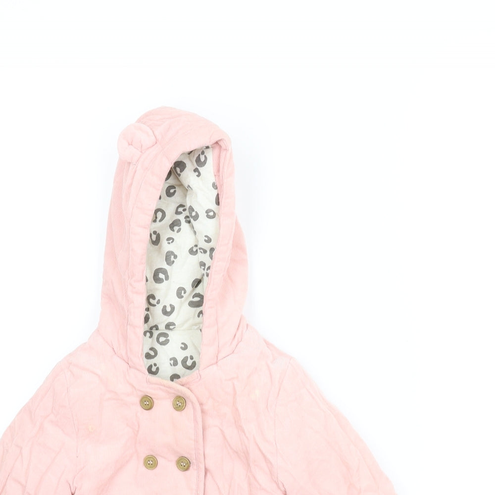 TU Girls Pink Animal Print  Basic Coat Coat Size 9-12 Months