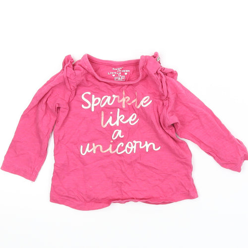 F&F Girls Pink   Basic T-Shirt Size 3-6 Months