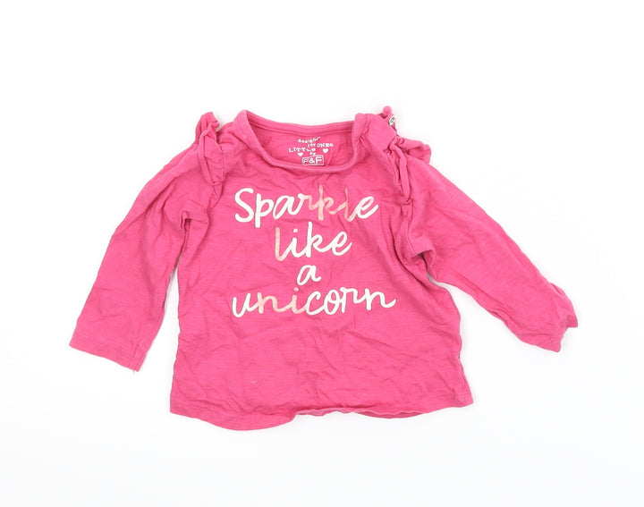 F&F Girls Pink   Basic T-Shirt Size 3-6 Months