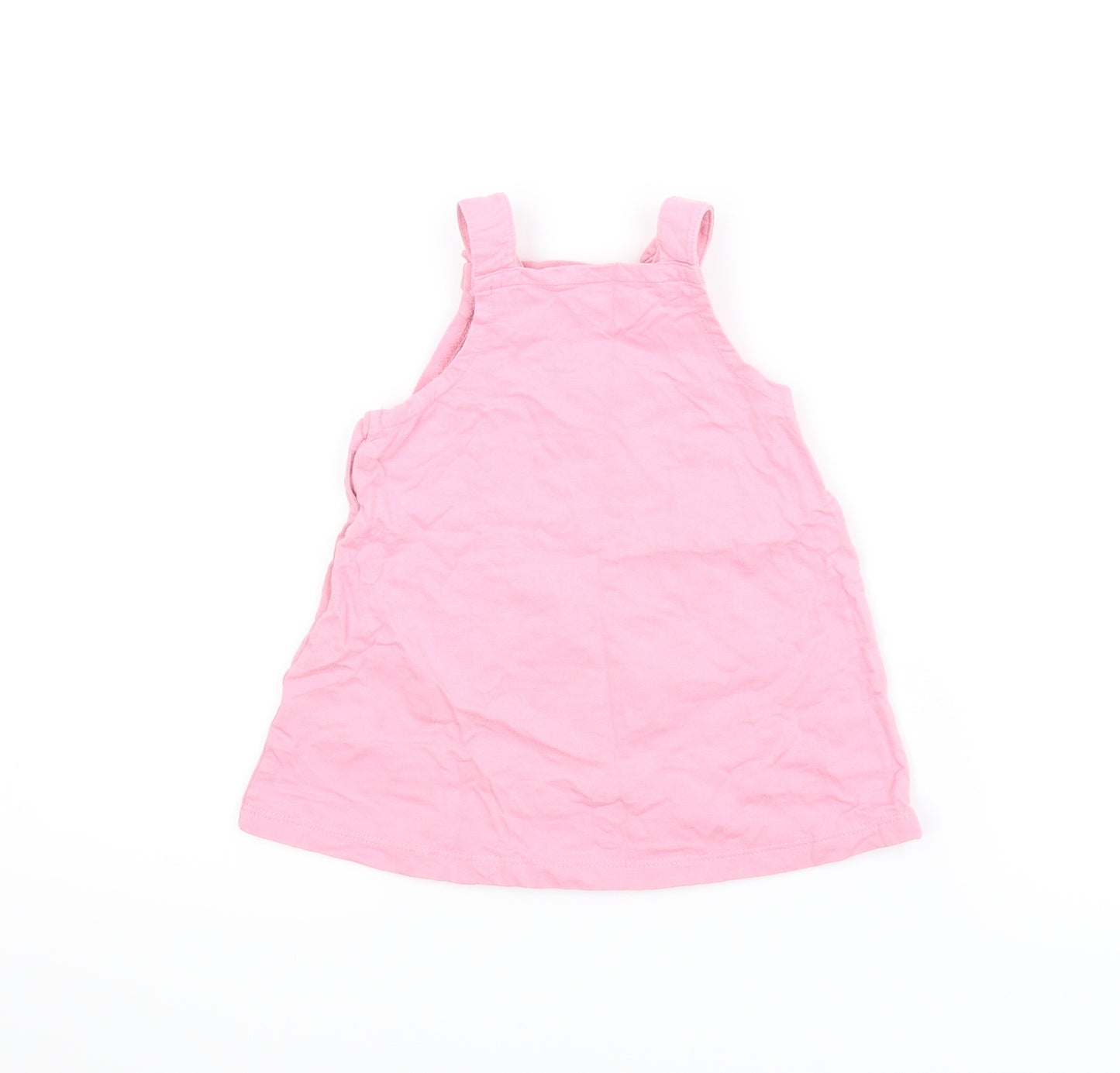 TU Girls Pink Animal Print  Pinafore/Dungaree Dress  Size 6-9 Months