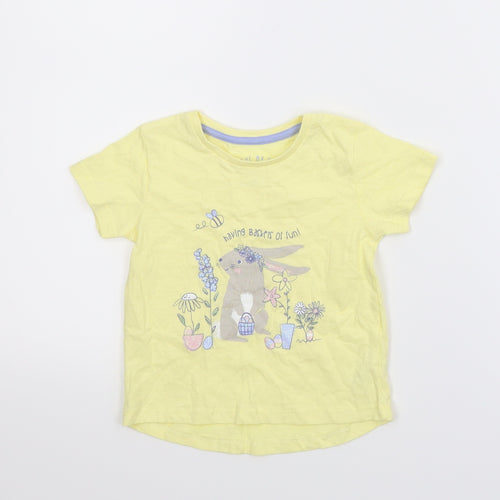 Matalan Girls Yellow   Basic T-Shirt Size 9-12 Months