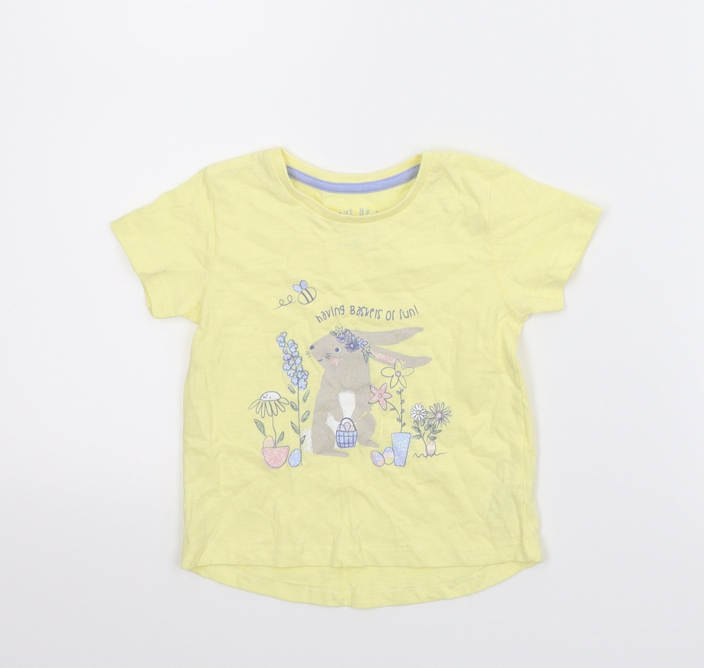 Matalan Girls Yellow   Basic T-Shirt Size 9-12 Months