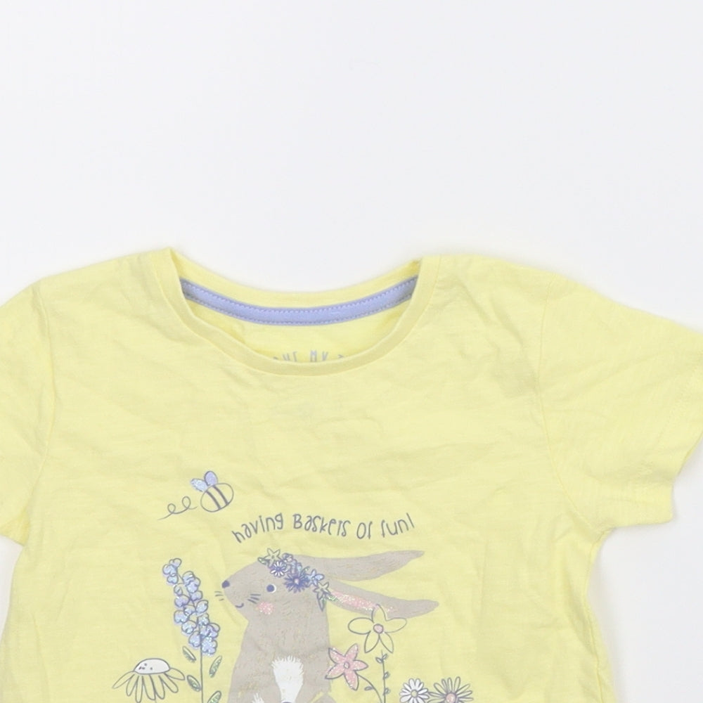 Matalan Girls Yellow   Basic T-Shirt Size 9-12 Months