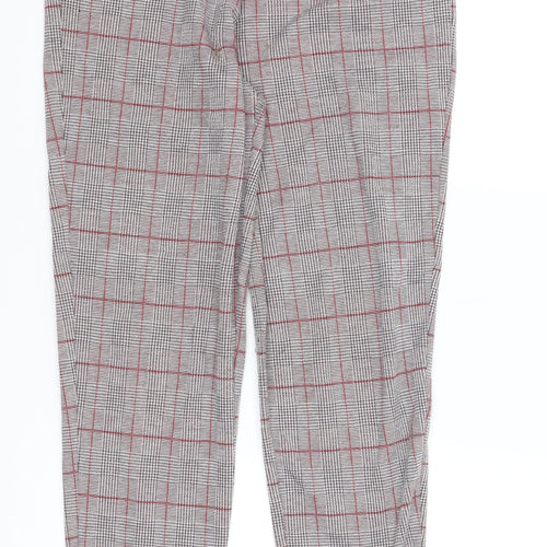 Lipsy London Womens Red Plaid  Jegging Trousers Size 12 L25 in