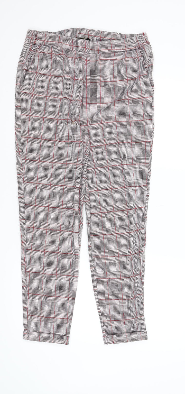 Lipsy London Womens Red Plaid  Jegging Trousers Size 12 L25 in