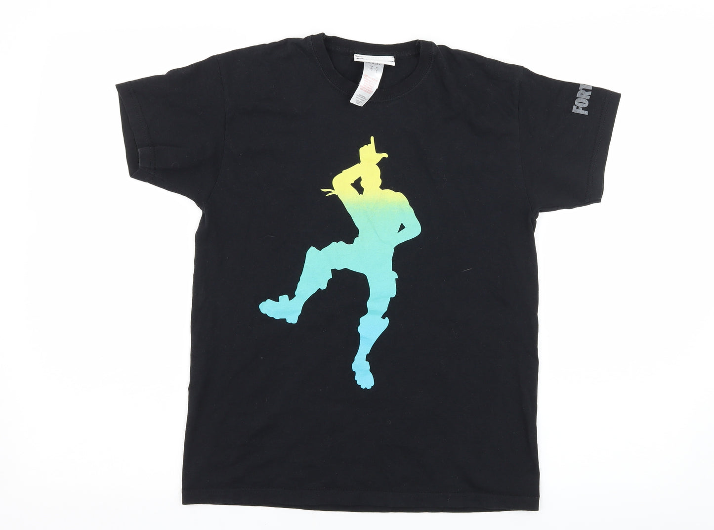 Primark Boys Black  Jersey Basic T-Shirt Size L