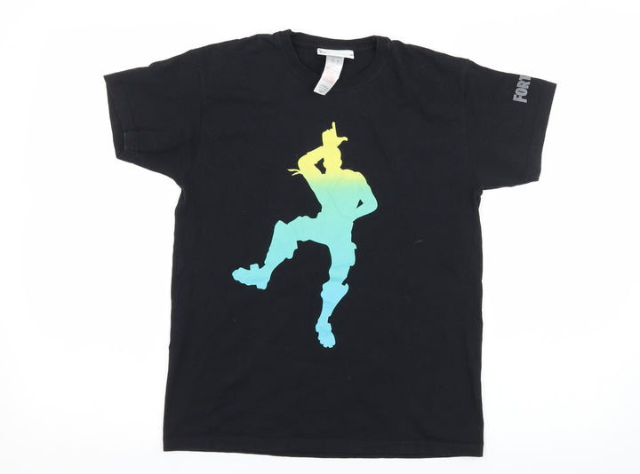 Primark Boys Black  Jersey Basic T-Shirt Size L