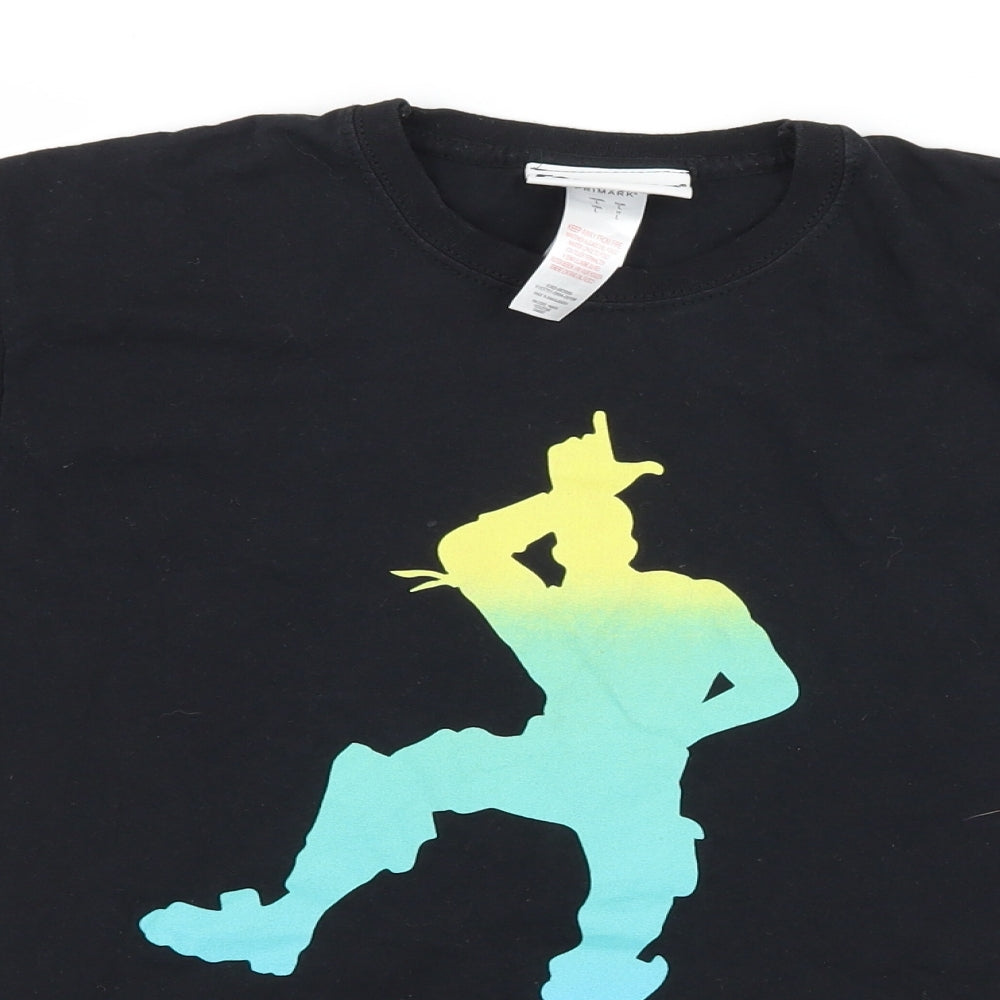 Primark Boys Black  Jersey Basic T-Shirt Size L