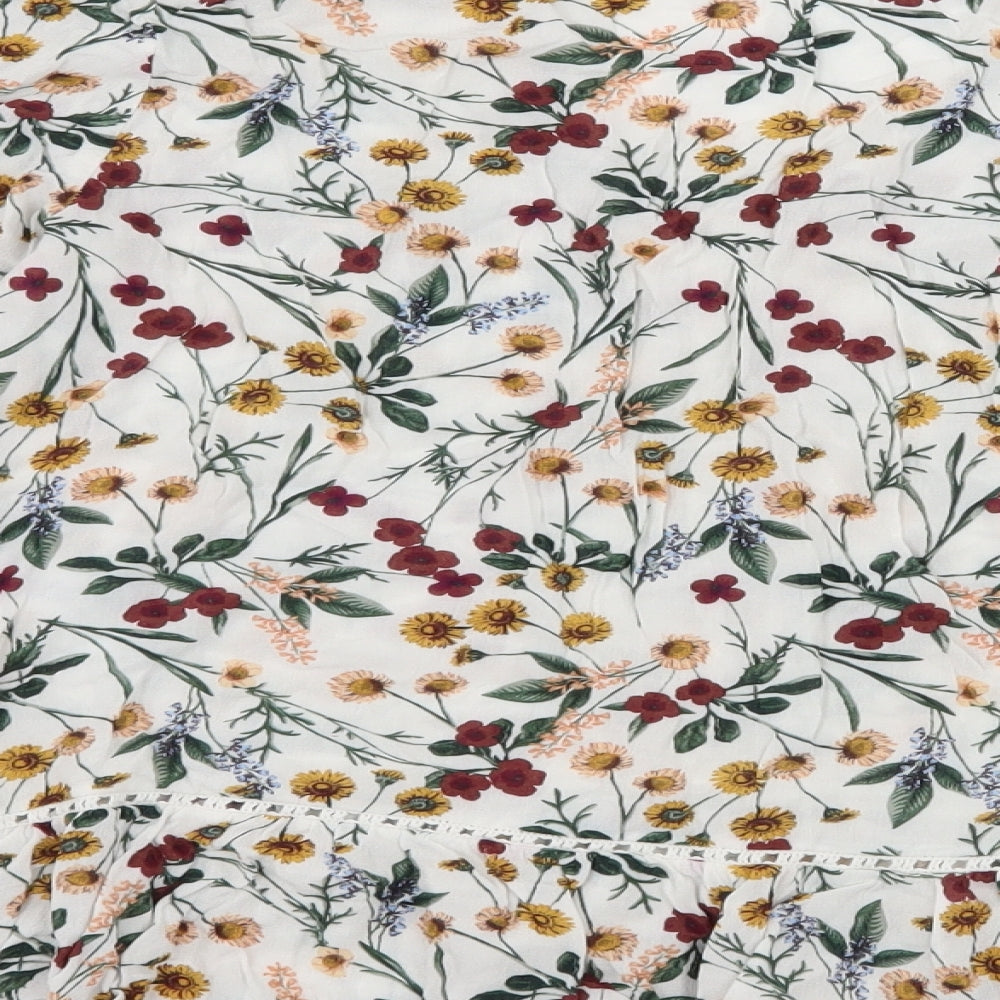 Marks and Spencer Womens White Floral  Basic Blouse Size 12