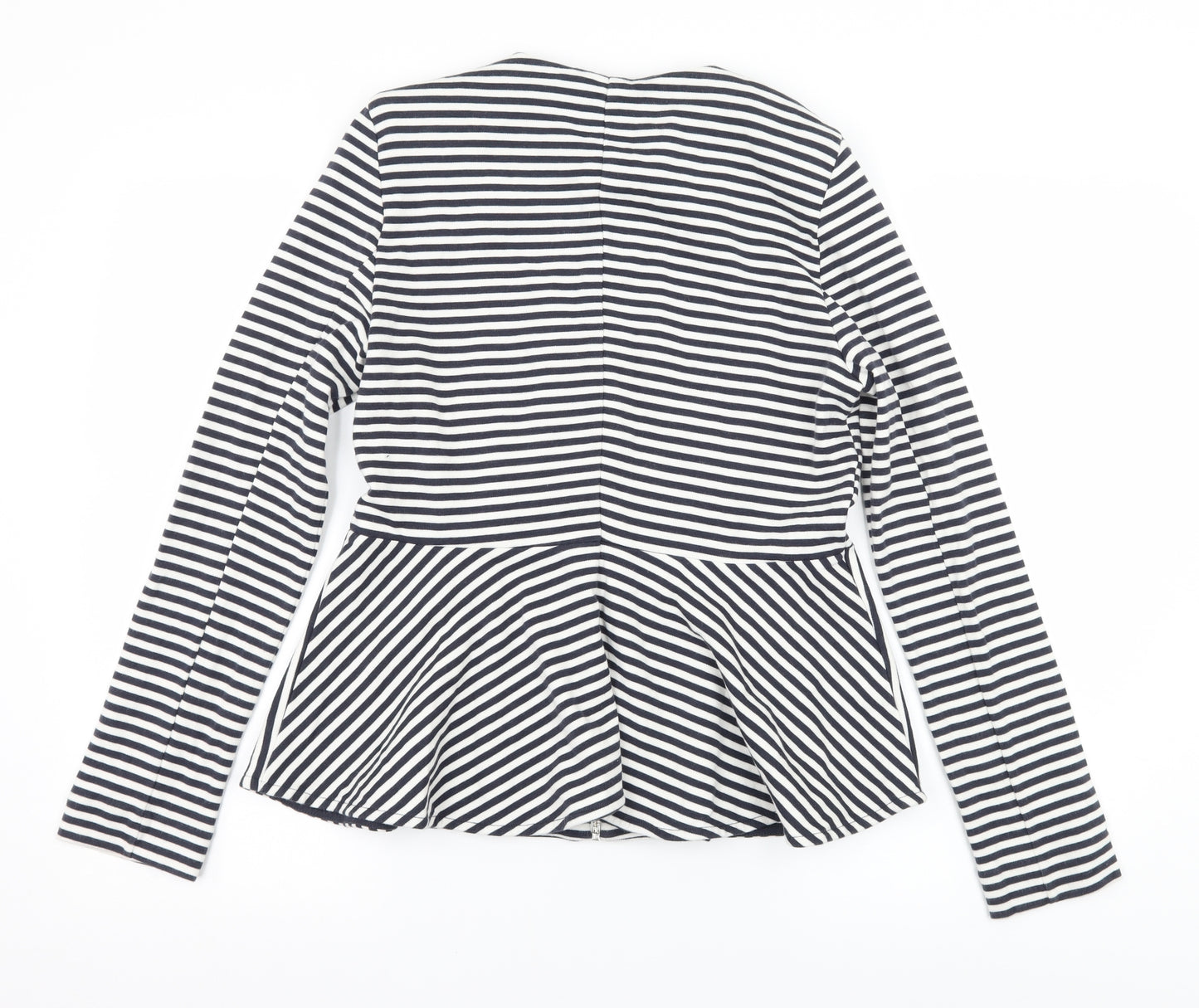 Topshop Womens Blue Striped Jersey Jacket  Size 14