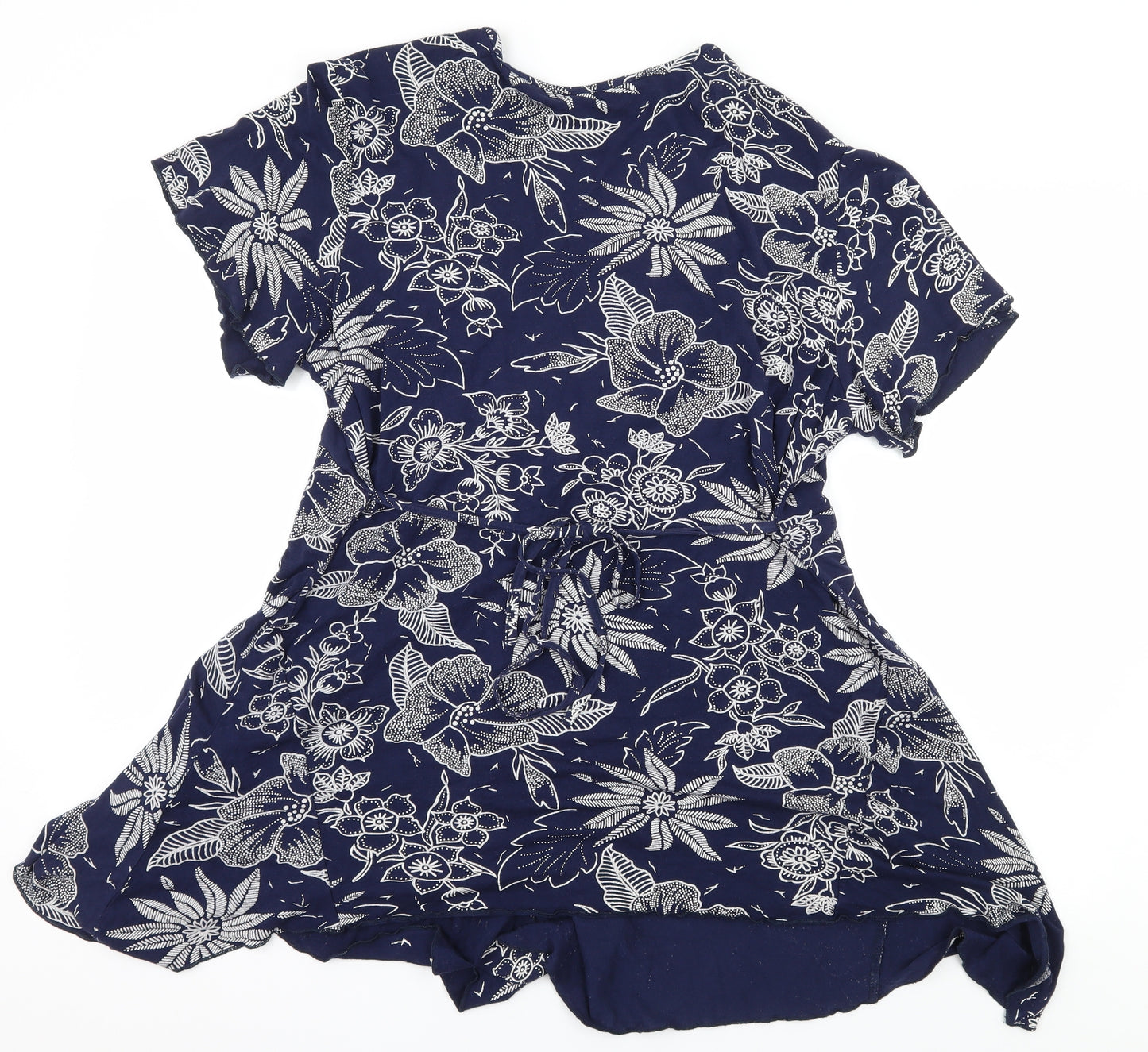 Yours Womens Blue Geometric Jersey Basic T-Shirt Size 22