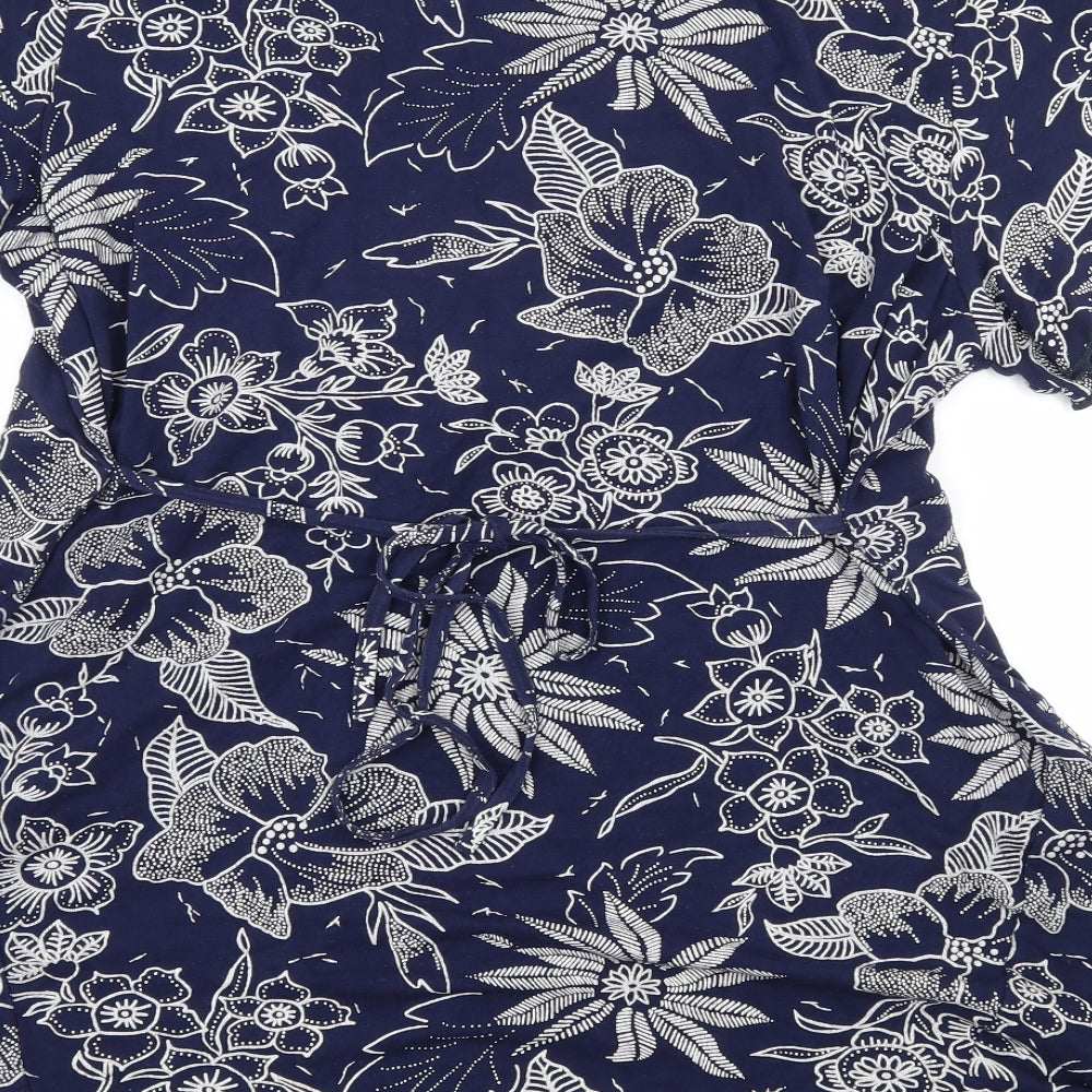 Yours Womens Blue Geometric Jersey Basic T-Shirt Size 22