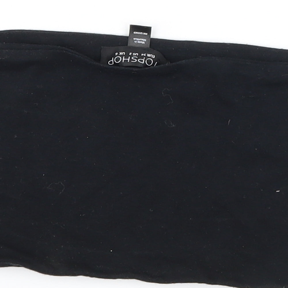 Topshop Womens Black  Jersey Basic T-Shirt Size 6