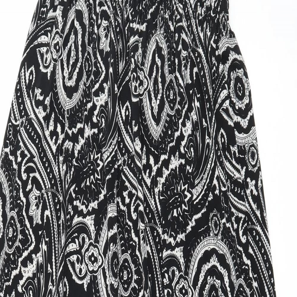 Wewa Womens Black Geometric Jersey Maxi  Size M