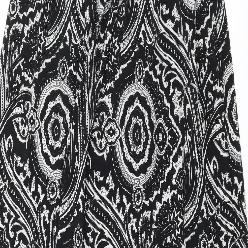 Wewa Womens Black Geometric Jersey Maxi  Size M