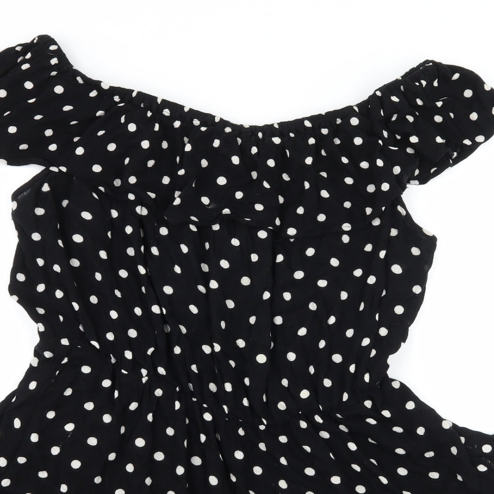 George Womens Black Polka Dot  A-Line  Size 12
