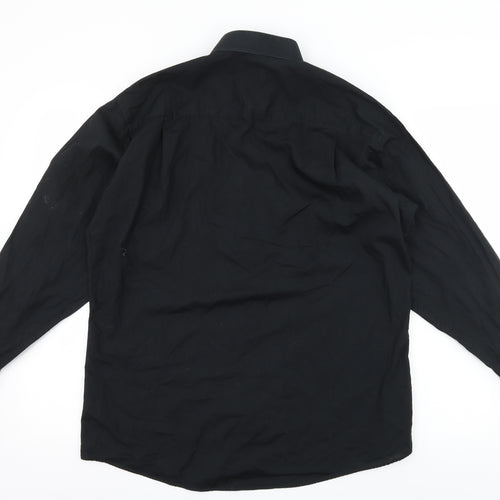 River Island Mens Black    Button-Up Size 15.5