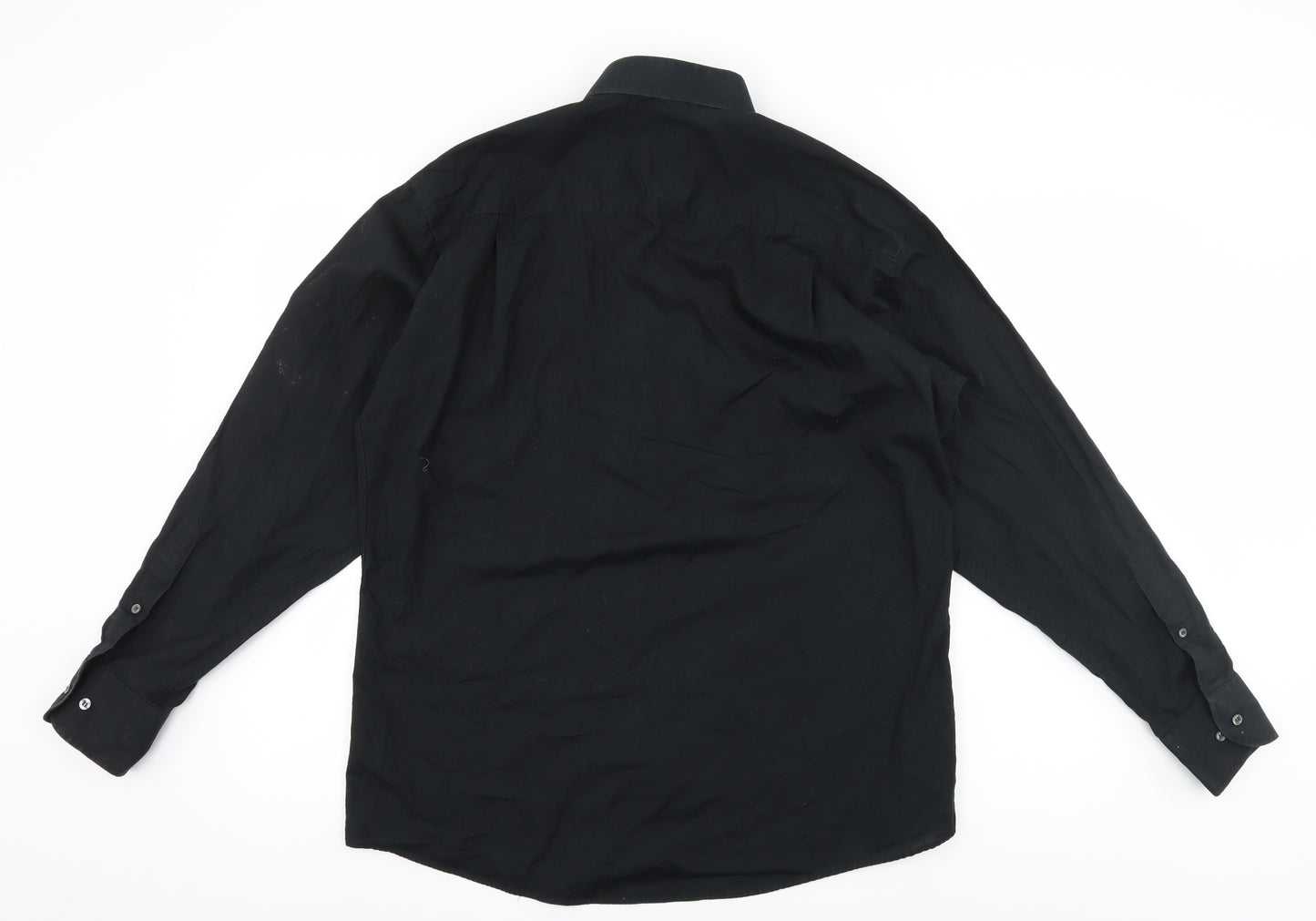River Island Mens Black    Button-Up Size 15.5