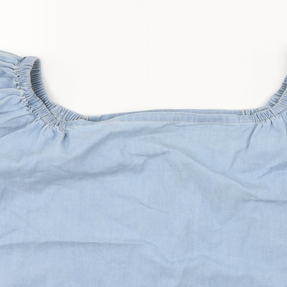 Blue 73 Womens Blue   Basic Blouse Size 12