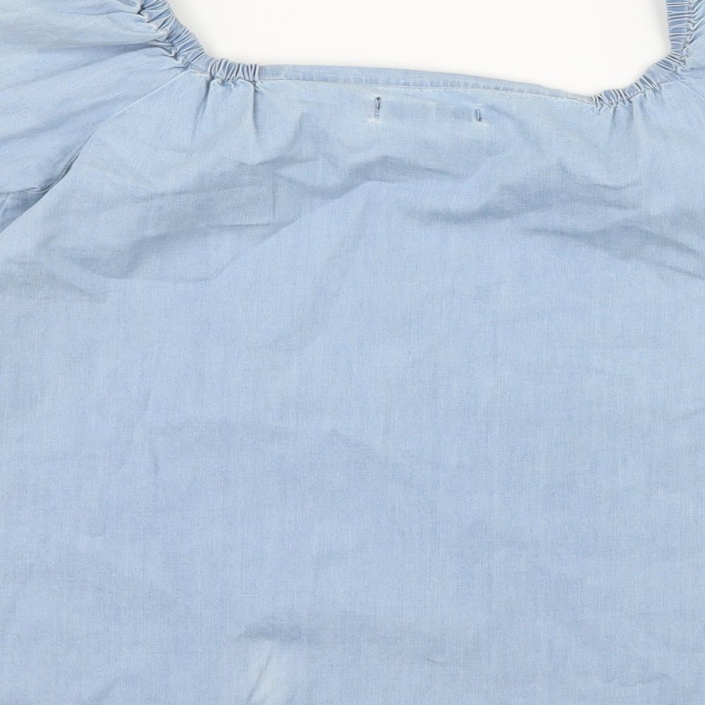 Blue 73 Womens Blue   Basic Blouse Size 12