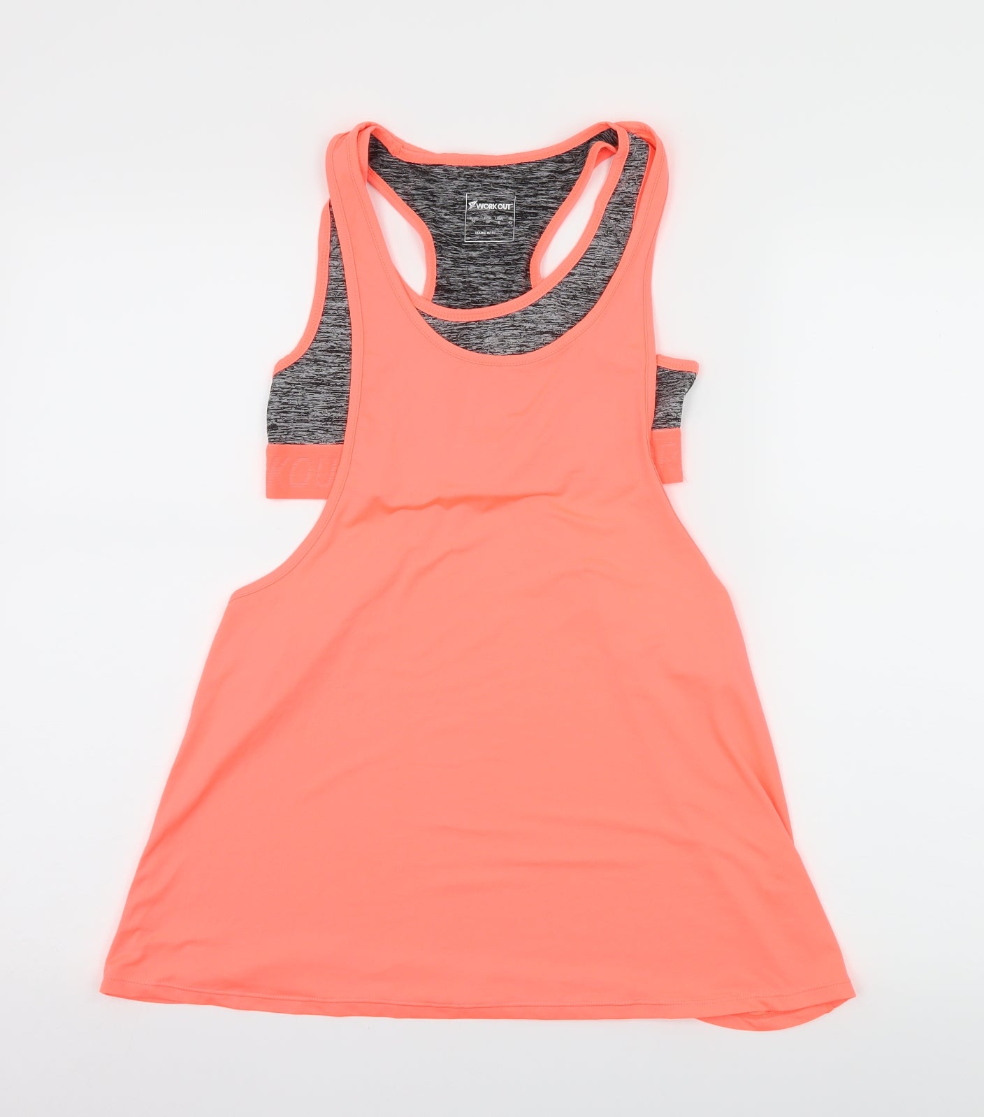 Workout Womens Orange   Basic Tank Size 10