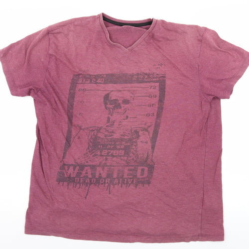 Cedar Wood State Mens Purple  Jersey  T-Shirt Size L  - Wanted skeleton