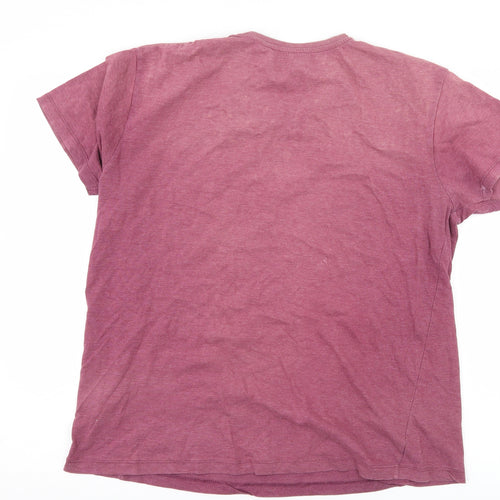 Cedar Wood State Mens Purple  Jersey  T-Shirt Size L  - Wanted skeleton