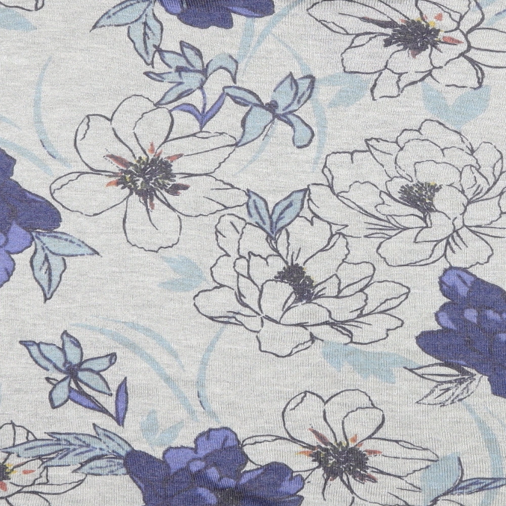 Marks and Spencer Womens Grey Floral Knit Pullover Jumper Size 24