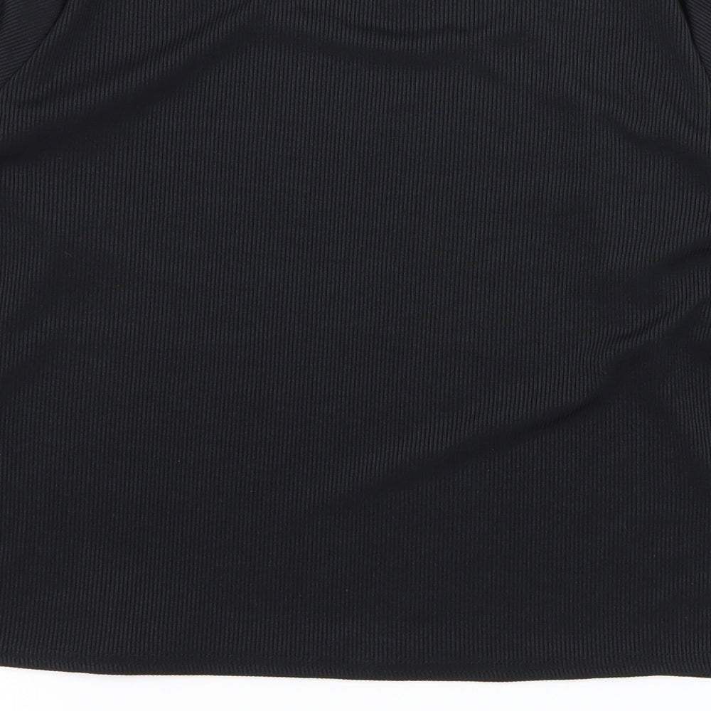 Boohoo Womens Black  Jersey Basic T-Shirt Size 12