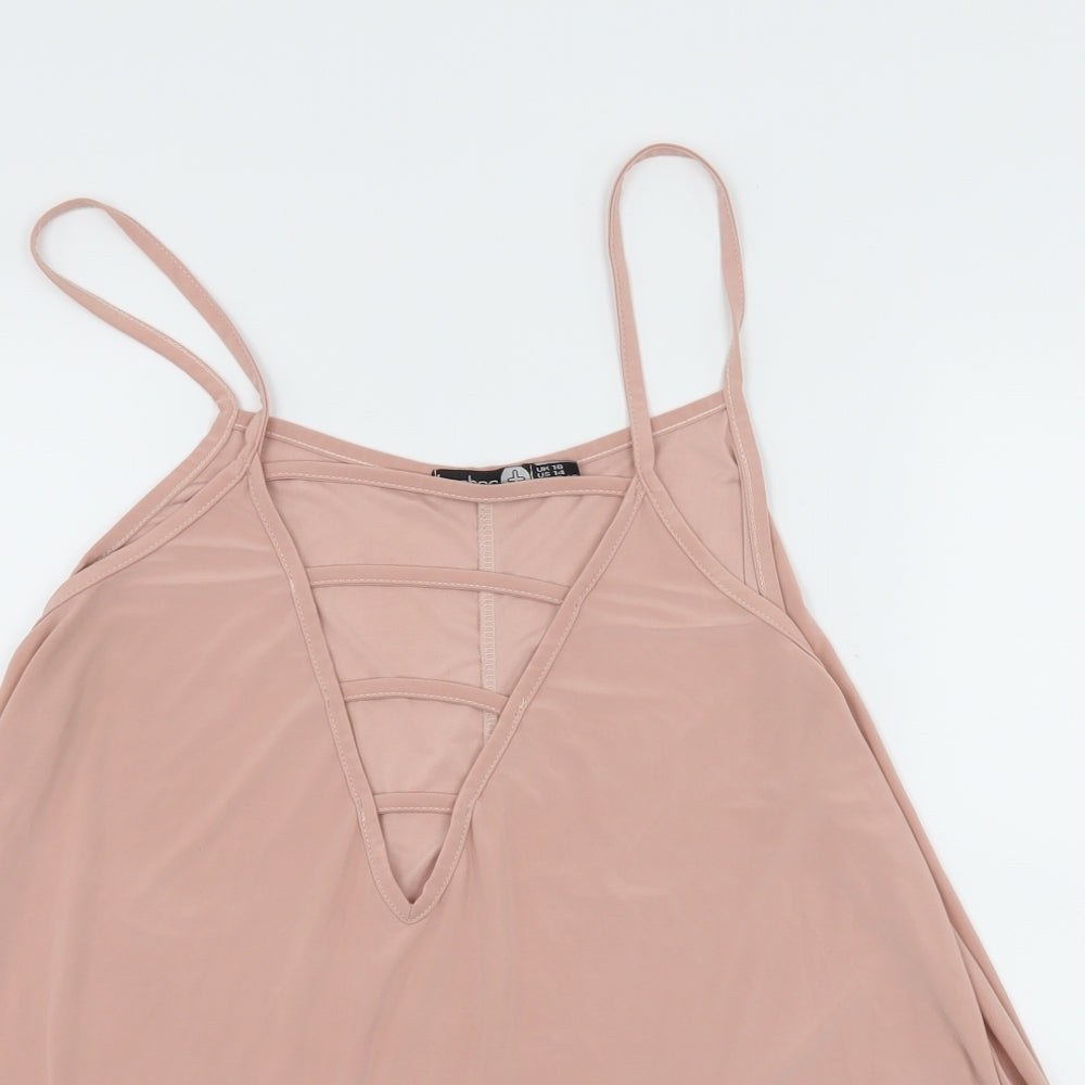 Boohoo Womens Pink  Jersey Camisole Tank Size 18