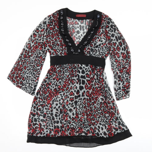 John Richmond Womens Multicoloured Animal Print  Basic Blouse Size 8  - Sheer