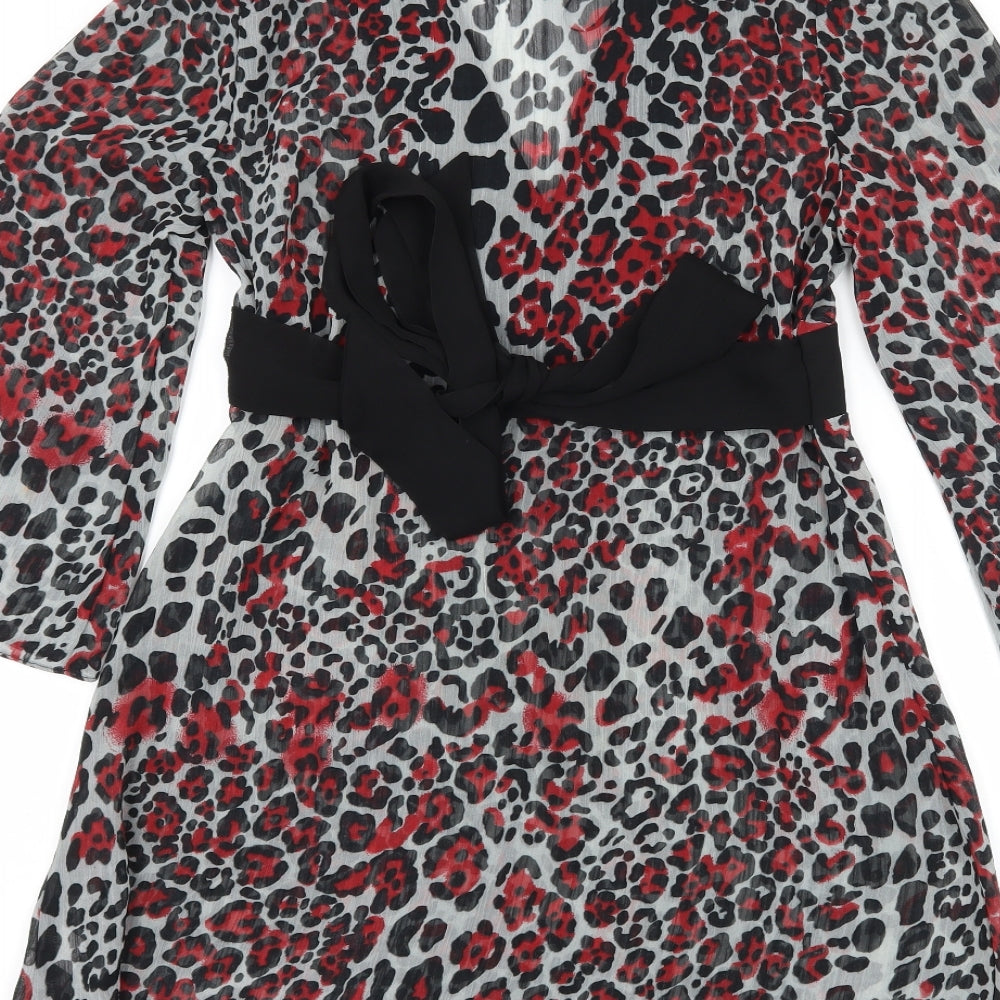 John Richmond Womens Multicoloured Animal Print  Basic Blouse Size 8  - Sheer