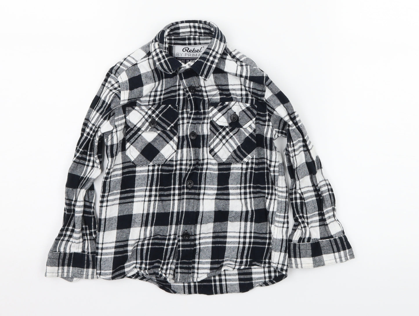 Primark Boys Blue Plaid  Basic Button-Up Size 2-3 Years