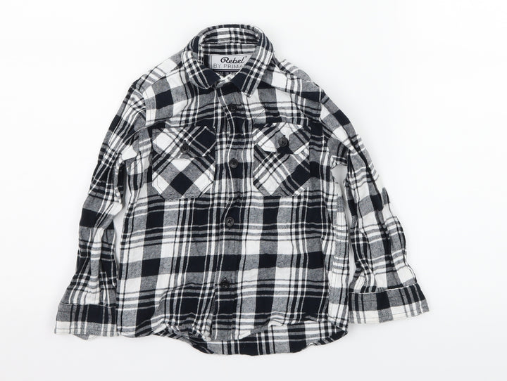 Primark Boys Blue Plaid  Basic Button-Up Size 2-3 Years