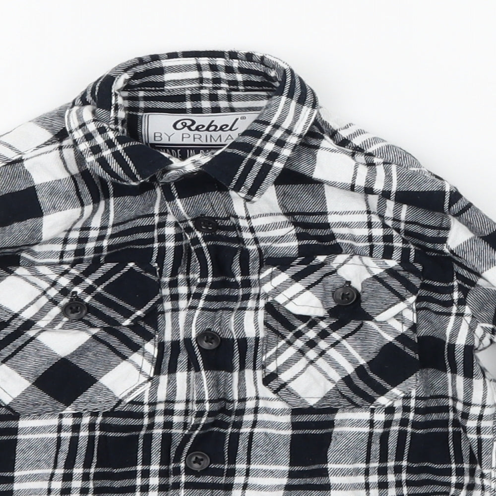 Primark Boys Blue Plaid  Basic Button-Up Size 2-3 Years