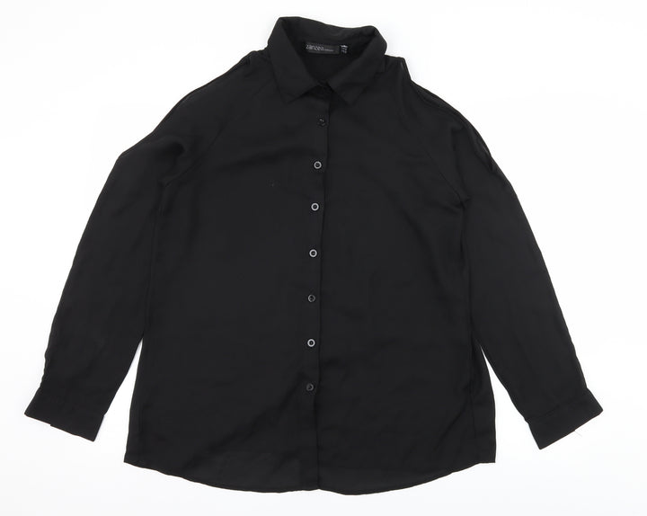 Zanzea Womens Black   Basic Blouse Size 10  - Cut Out Shoulder