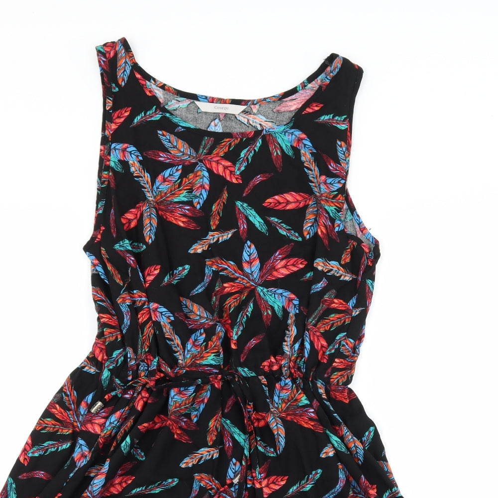 George Womens Black Geometric  Skater Dress  Size 8  - Feather