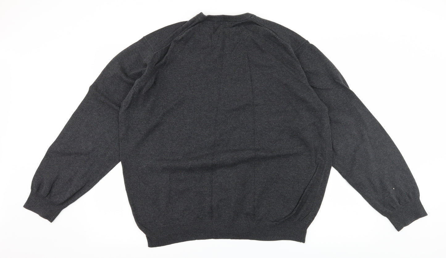 Dunnes Mens Grey  Knit Pullover Jumper Size 2XL