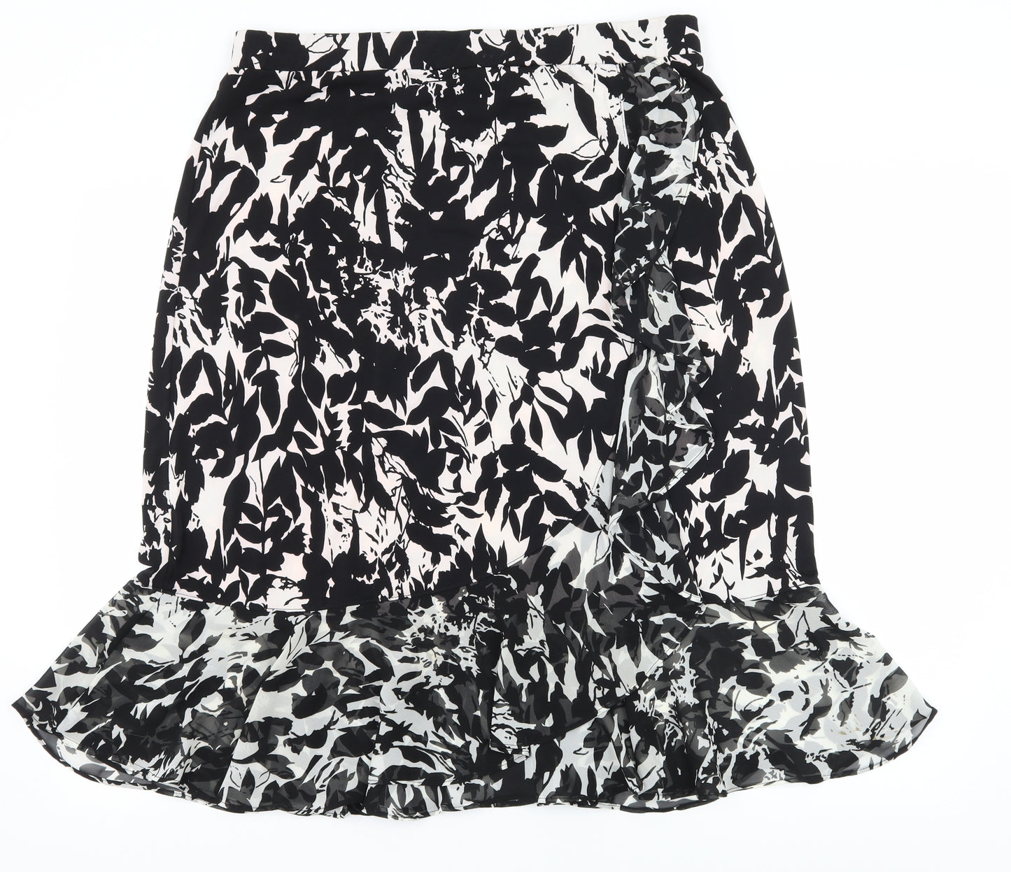 George Simonton Womens Black Floral  Flare Skirt Size M