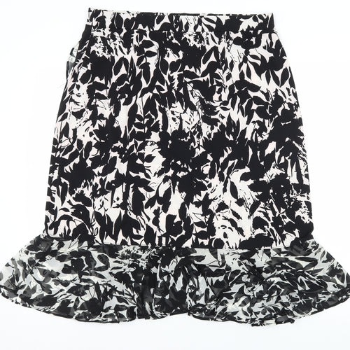 George Simonton Womens Black Floral  Flare Skirt Size M
