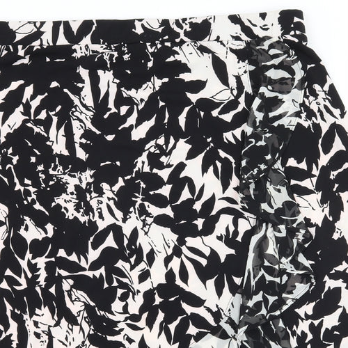 George Simonton Womens Black Floral  Flare Skirt Size M