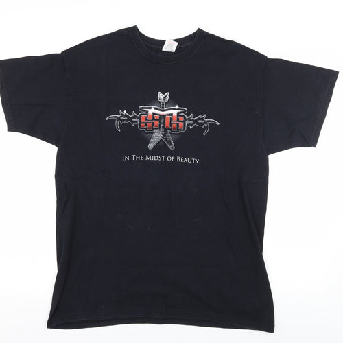 Fruit of the Loom Mens Black    T-Shirt Size L  - In the Midst of Beauty
