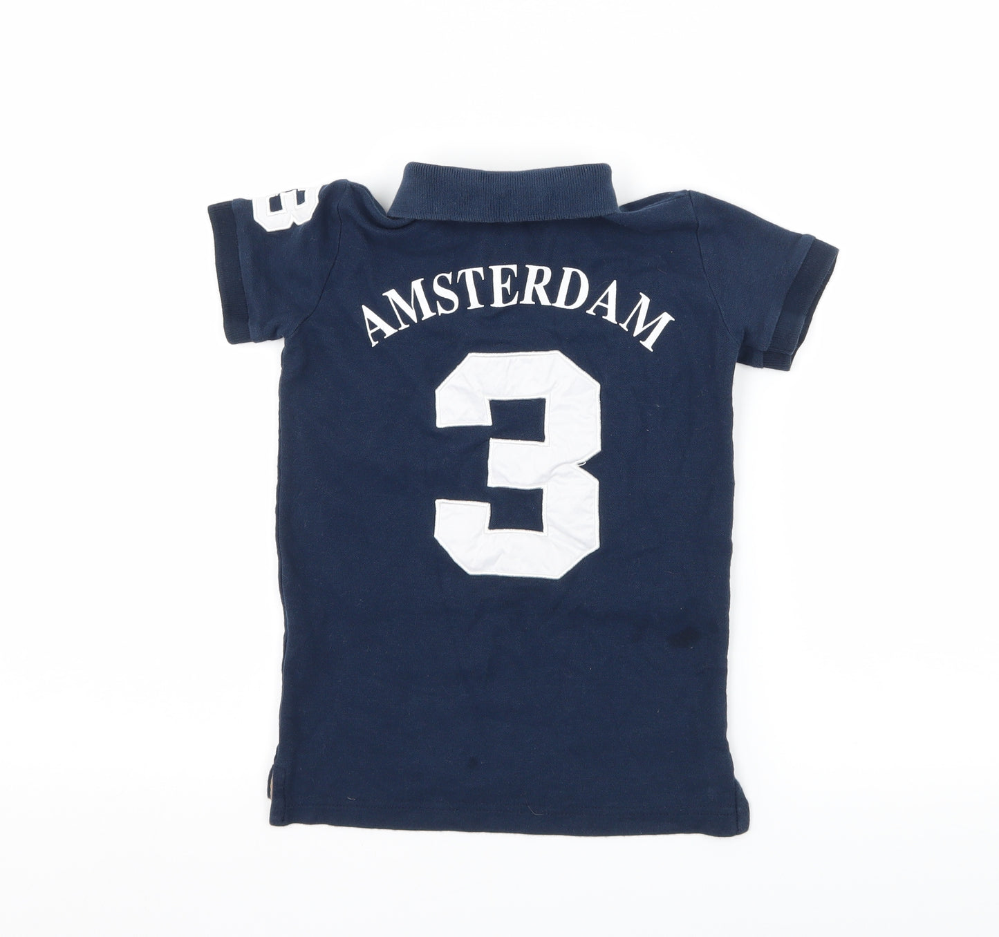 Amsterdam Sports Colletcion Boys Blue  Jersey Basic T-Shirt Size 4 Years  - Amsterdam
