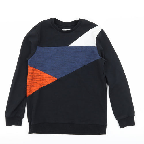 Marks and Spencer Boys Blue Geometric Jersey Pullover Sweatshirt Size 11-12 Years