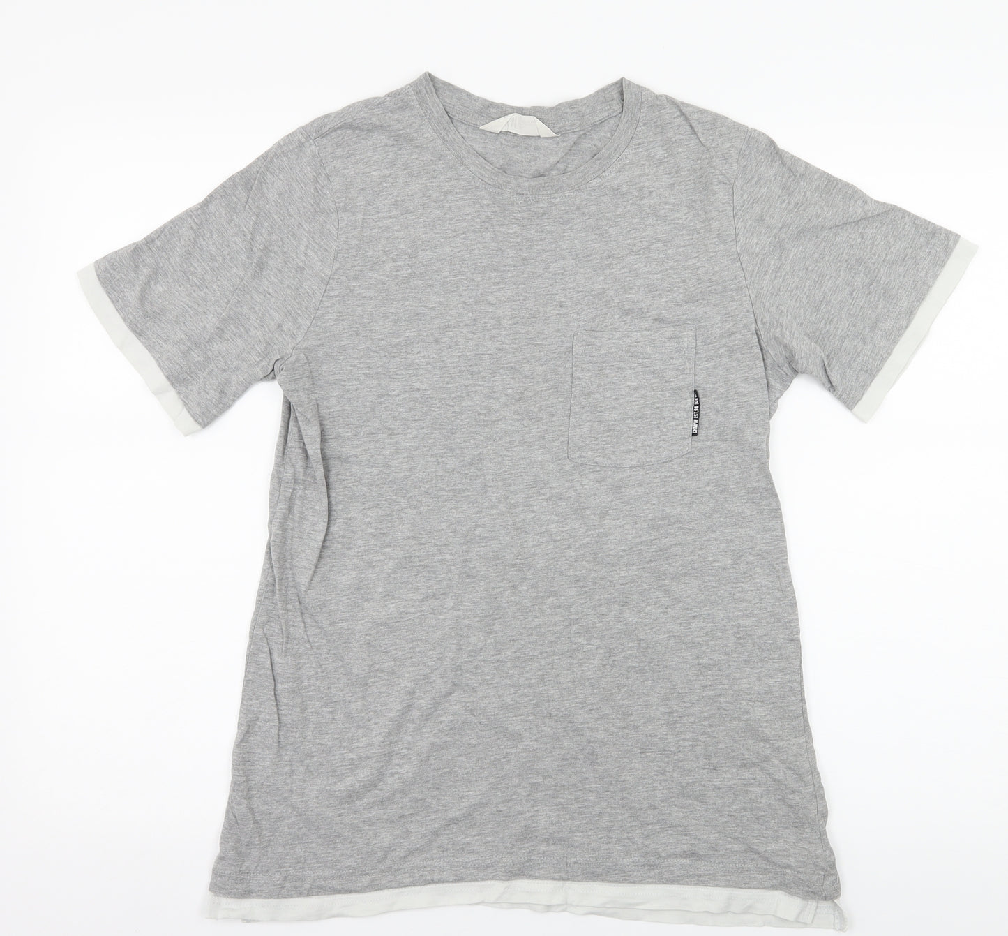 H&M Boys Grey  Jersey Basic T-Shirt Size 13-14 Years