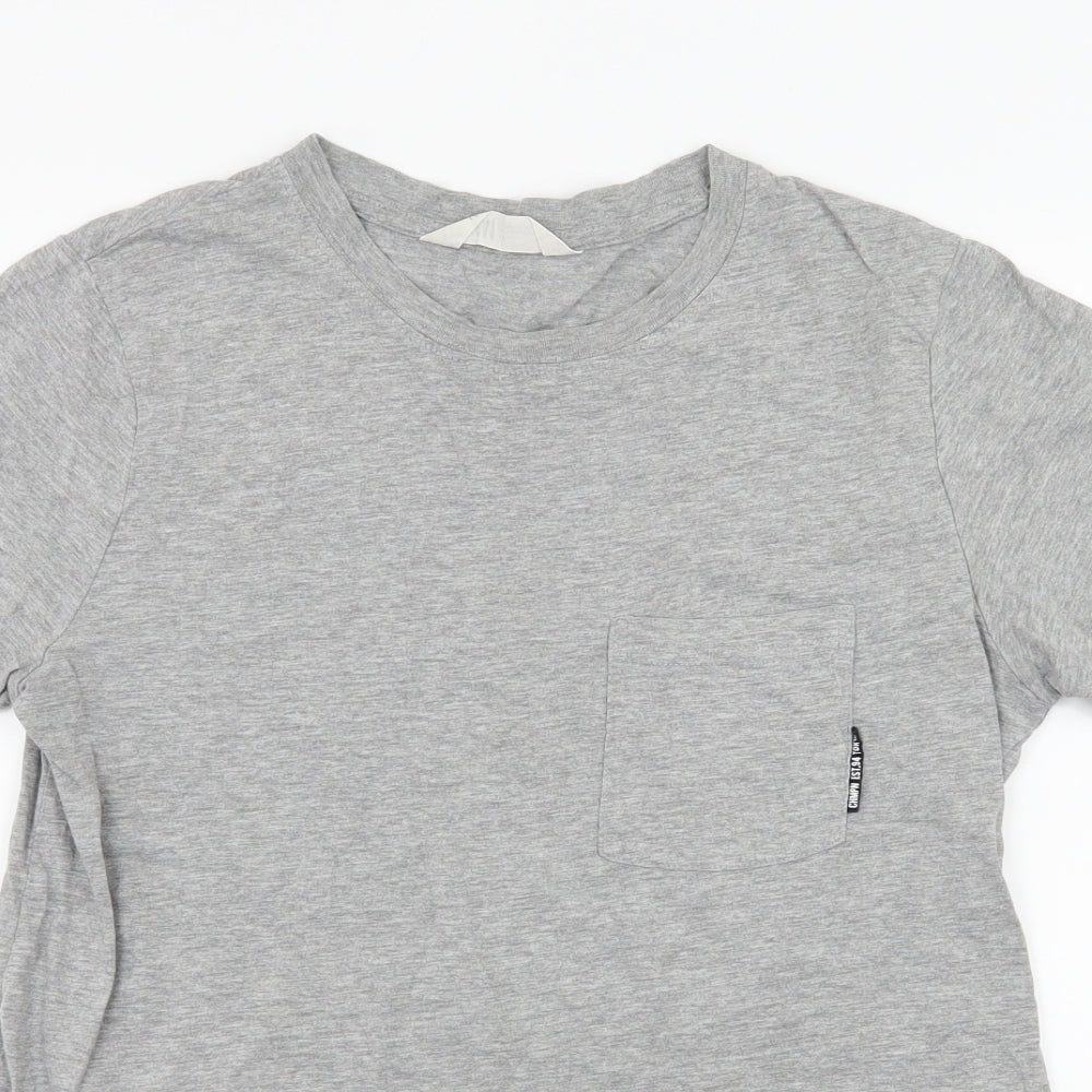 H&M Boys Grey  Jersey Basic T-Shirt Size 13-14 Years