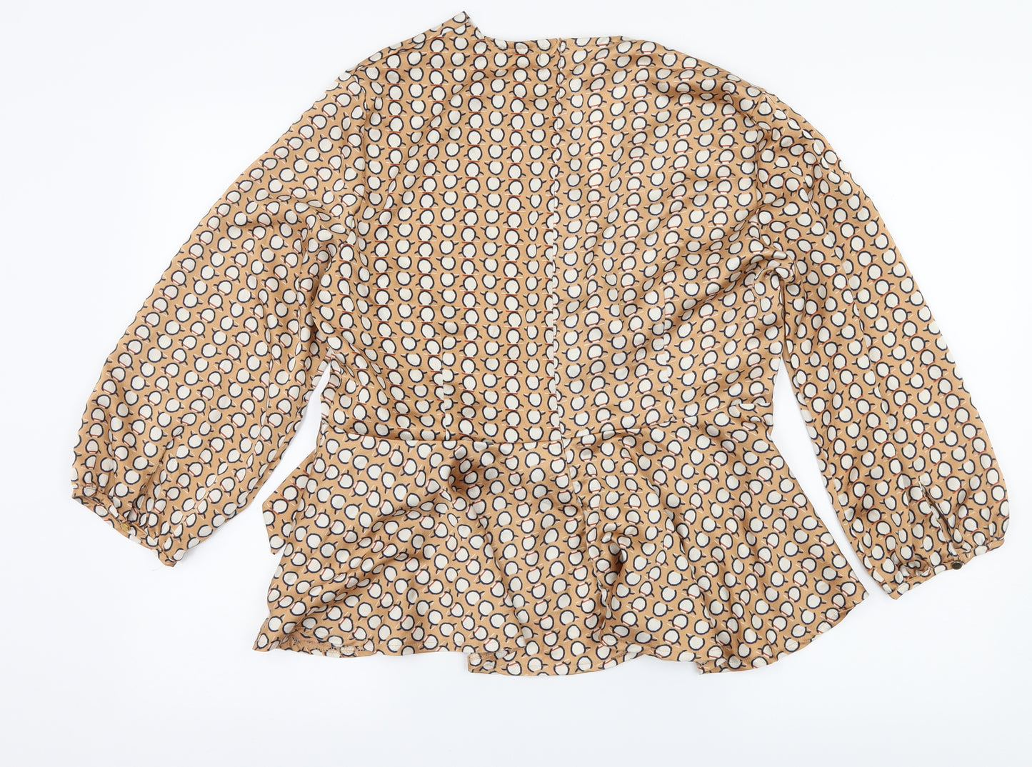 Quiz Womens Beige Polka Dot  Basic Blouse Size 18