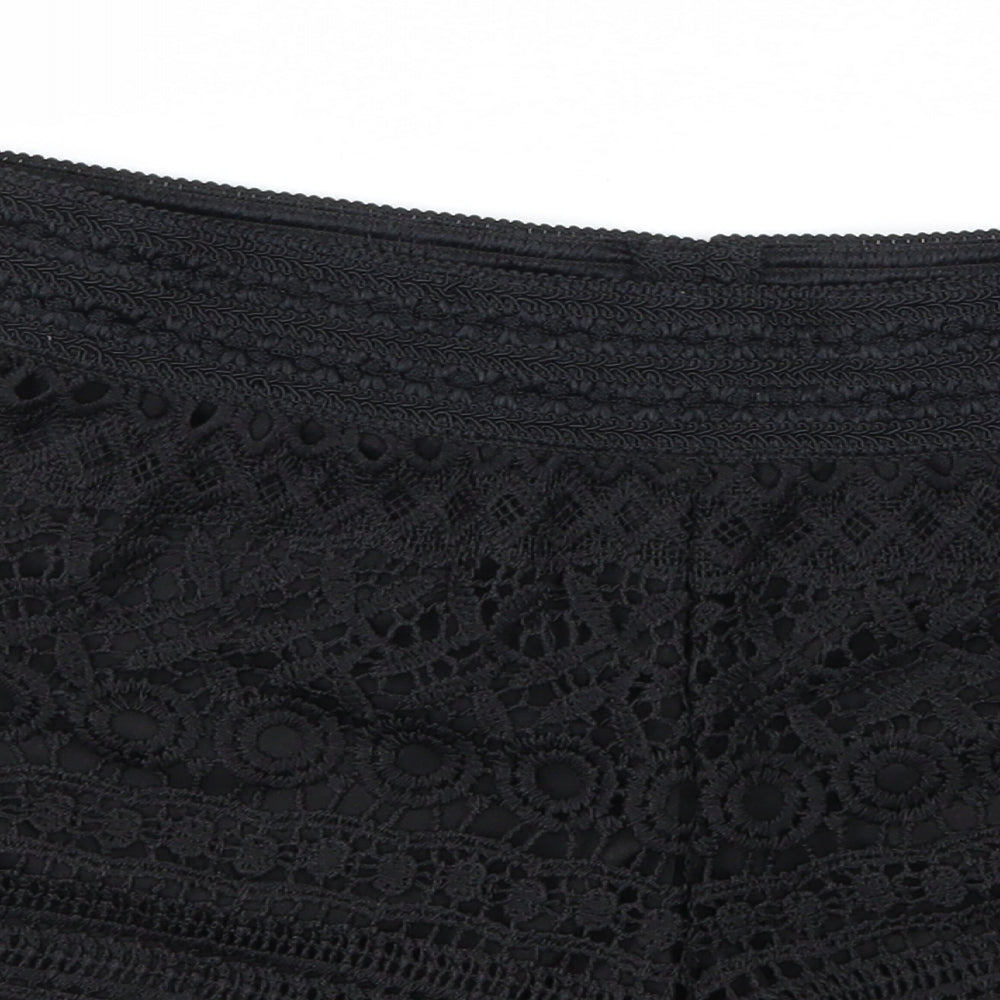 Atmosphere Womens Black  Lace Sweat Shorts Size 10