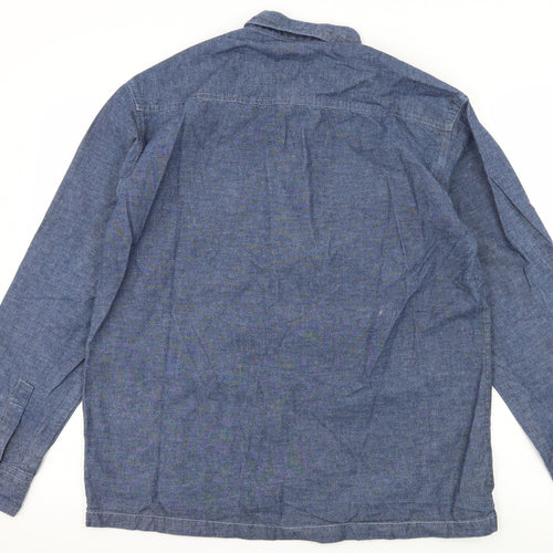 Richard chang Mens Blue  Denim  Button-Up Size M