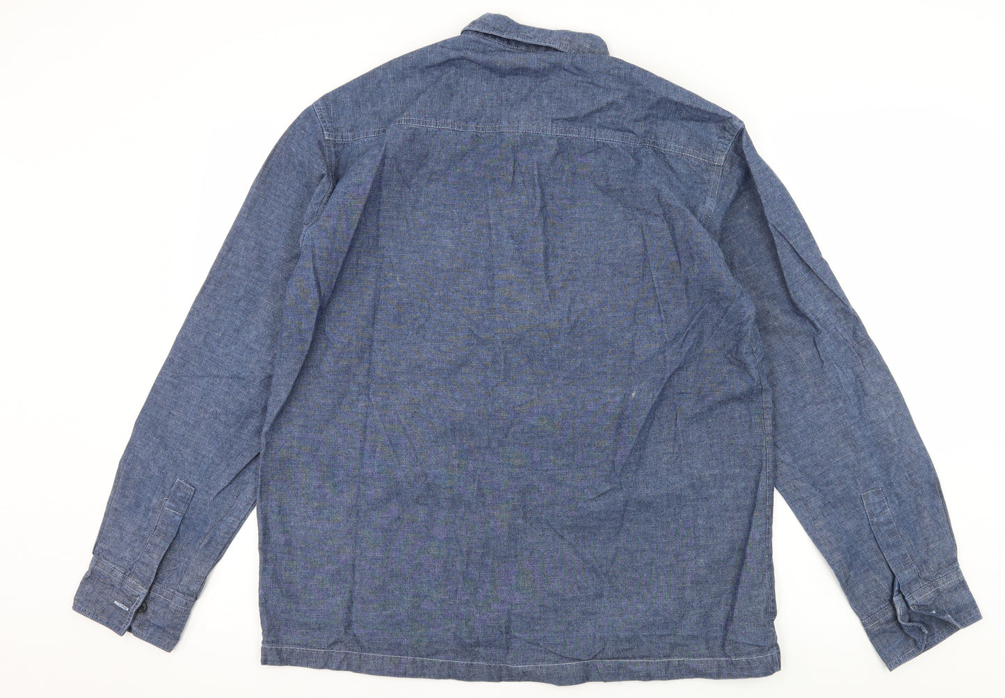 Richard chang Mens Blue  Denim  Button-Up Size M